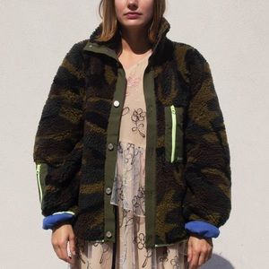 Sandy Liang Camo Rory Fleece Reflective Jacket Medium